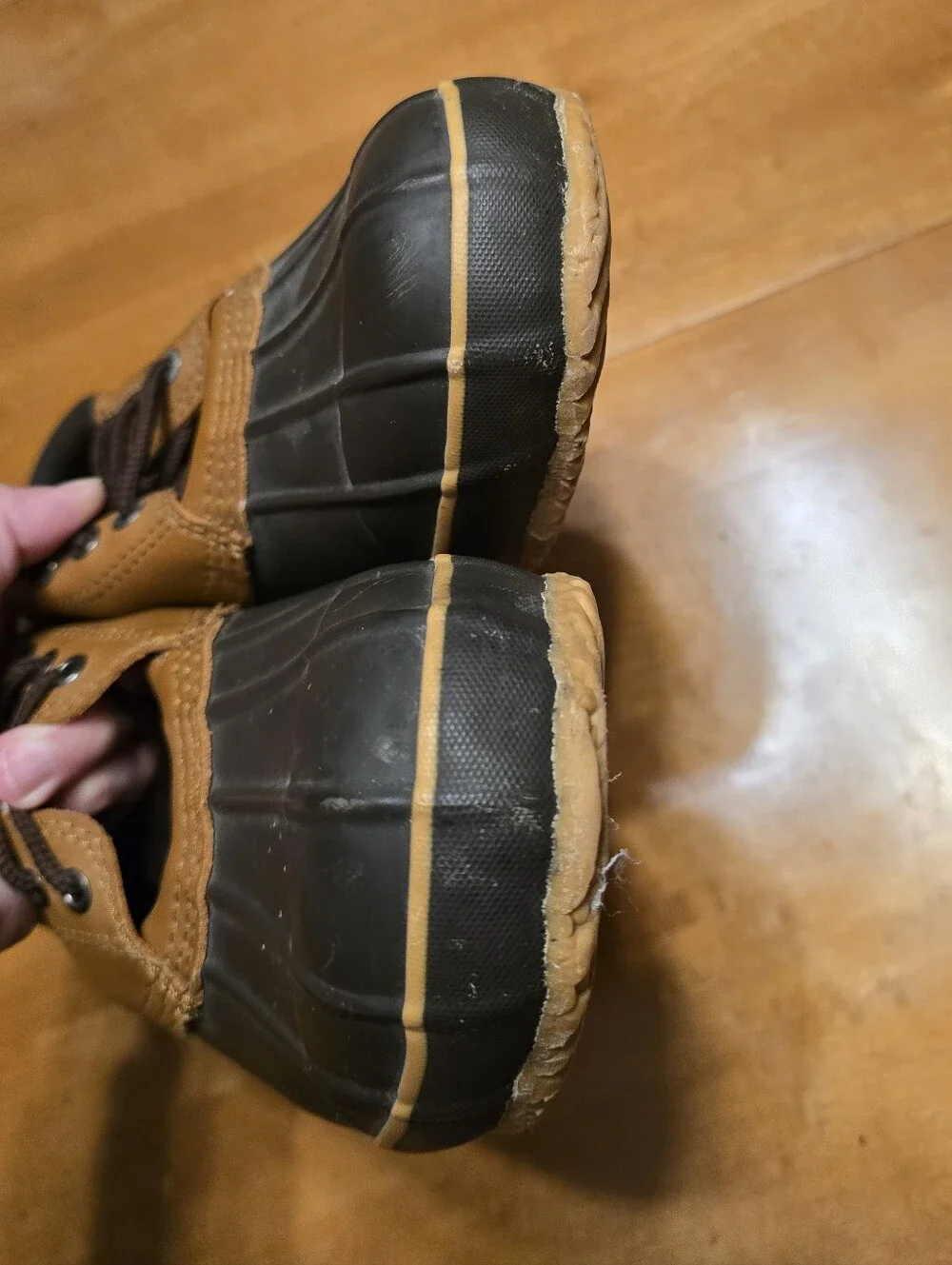 Mens Waterproof Duck-Style Lace-Up Boots in Brown and Black